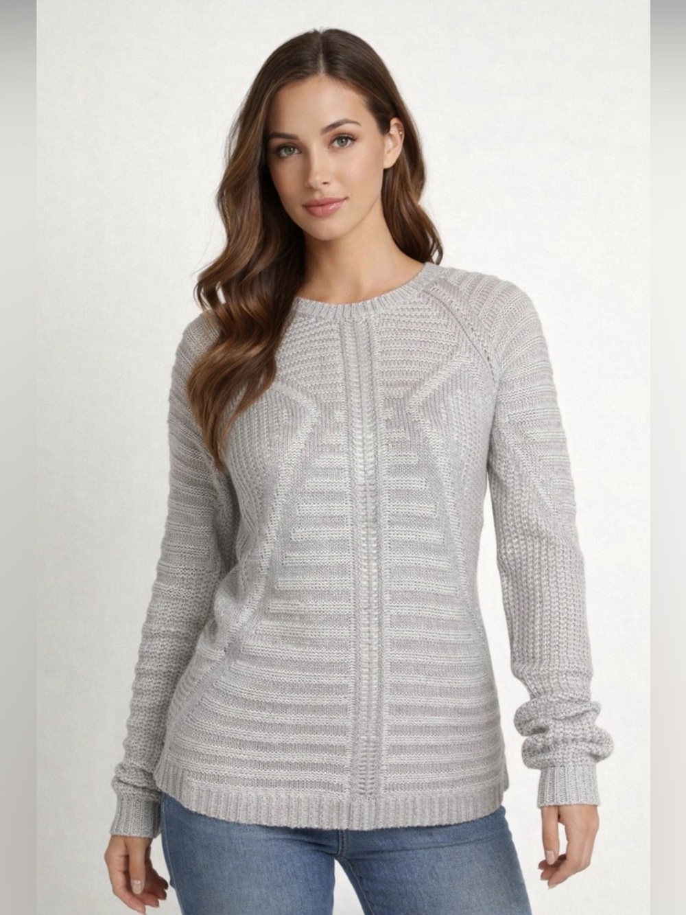 The Limited Gray Textured Knit Sweater – Size Small – Long Sleeve Cozy Pullover